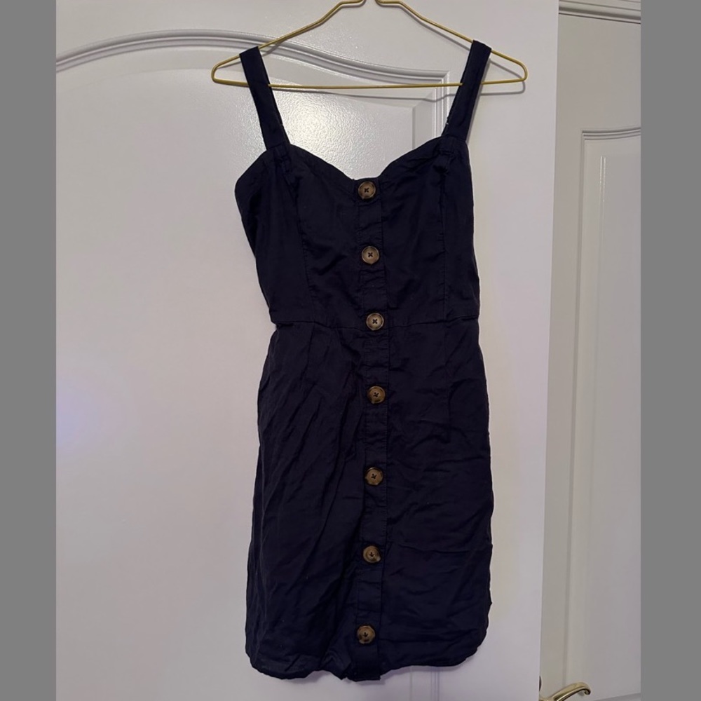 Abercrombie & Fitch Black Button-Down Dress